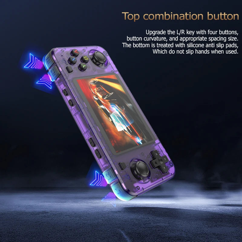 BOYHOM R36H Retro Handheld Game Console Horizontal Console with 2 Joysticks 3000mAh Battery 3.5 Inch IPS 64G 15000+ Game