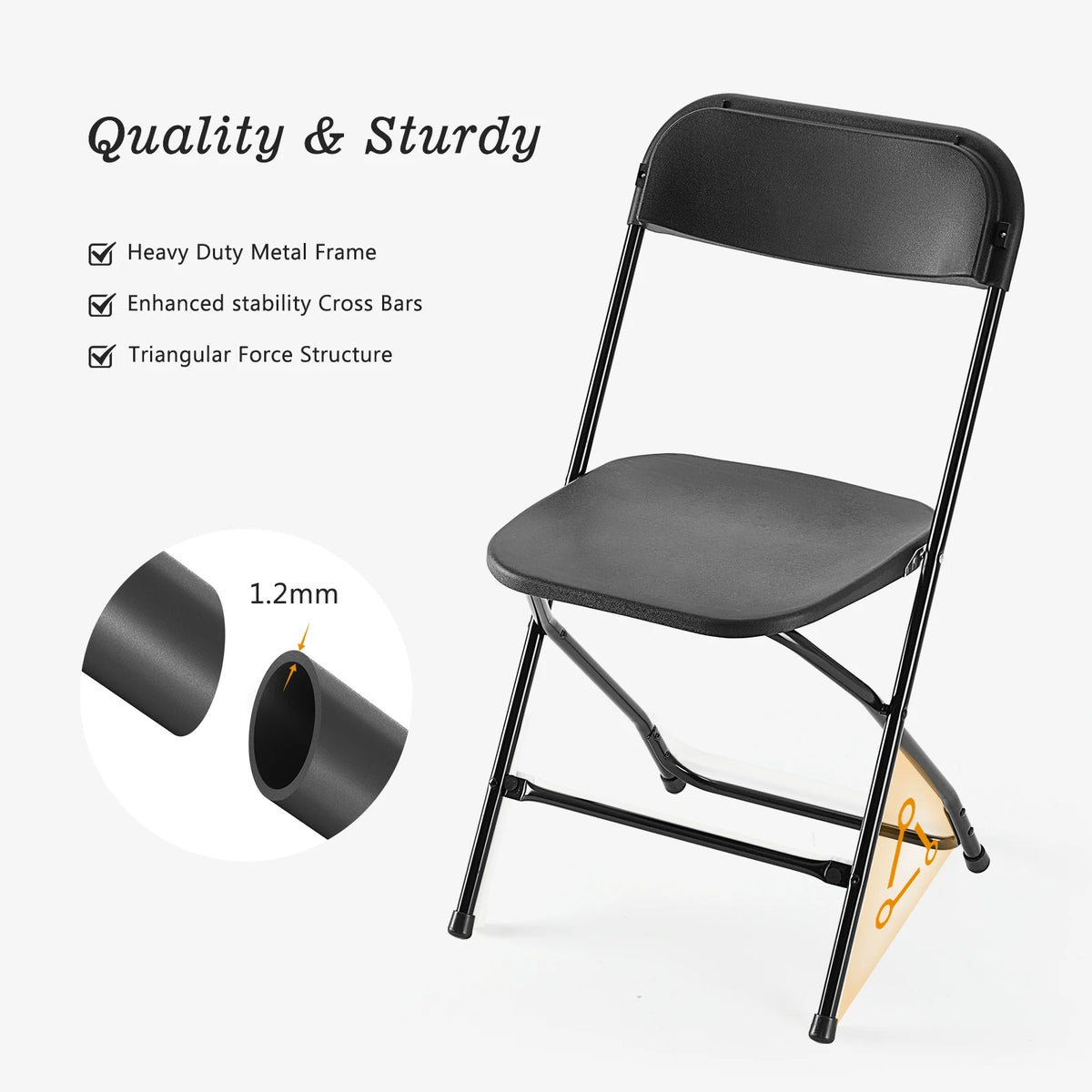 JHK Portable Folding Chair Faux Leather Indoor Outdoor Seating