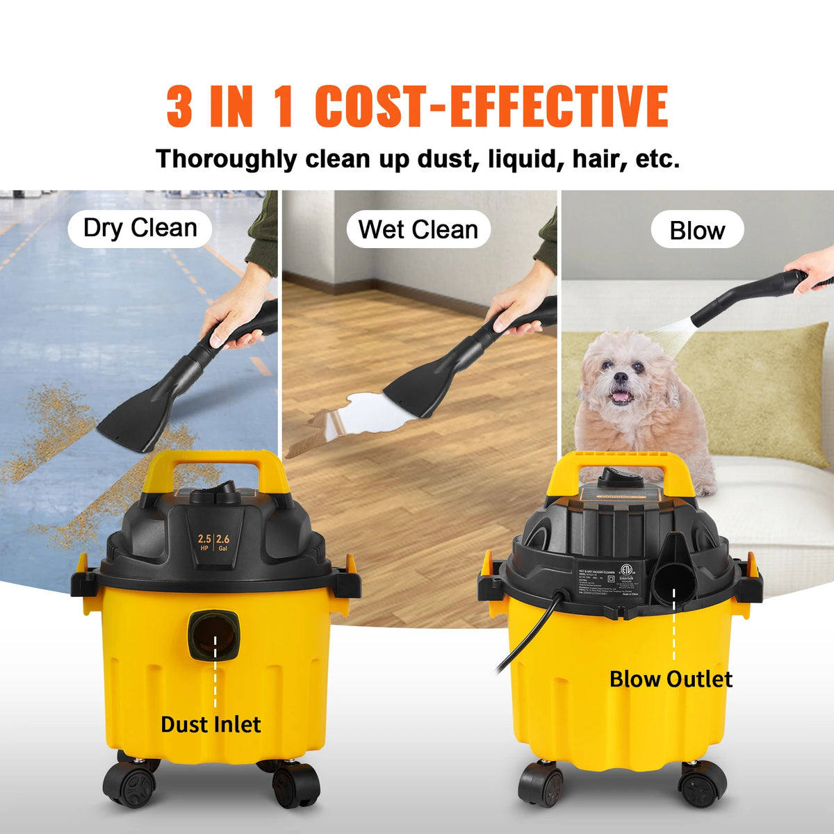 SucceBuy Portable Wet Dry Shop Vacuum With Blower Kit