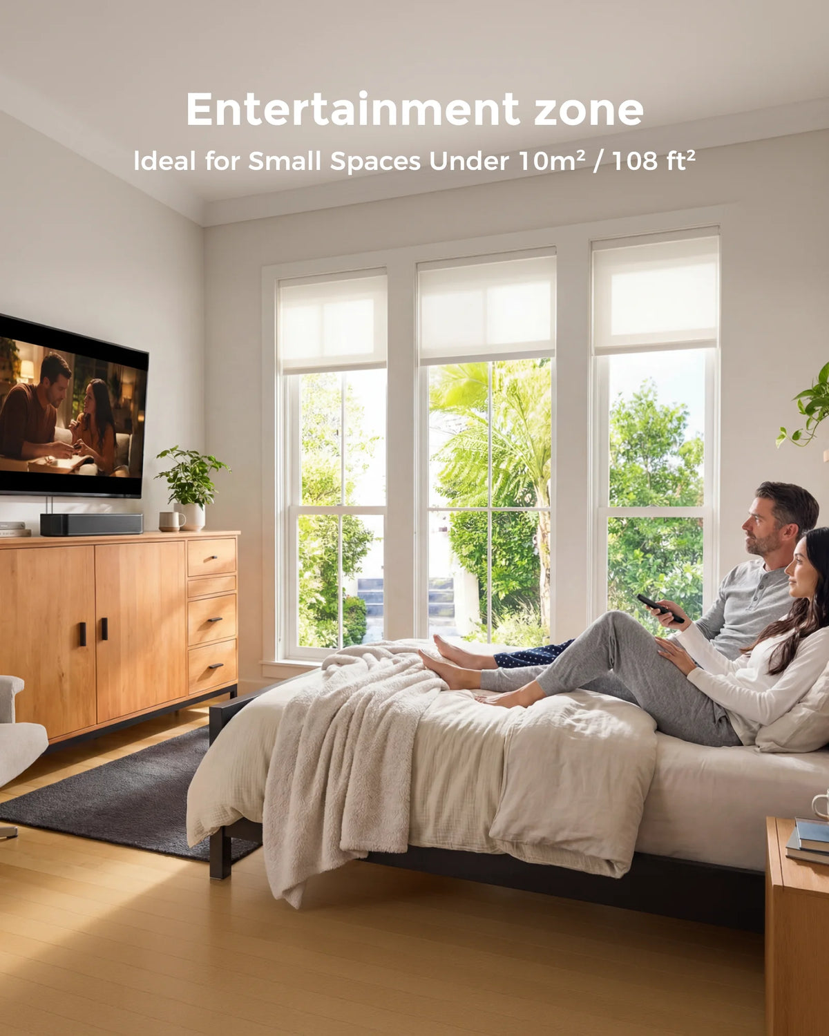 ULTIMEA 120W 2.1ch Compact Soundbar for TV, 3-Inch Built-in Subwoofer, Bluetooth 5.4 TV Sound Bar Speakers