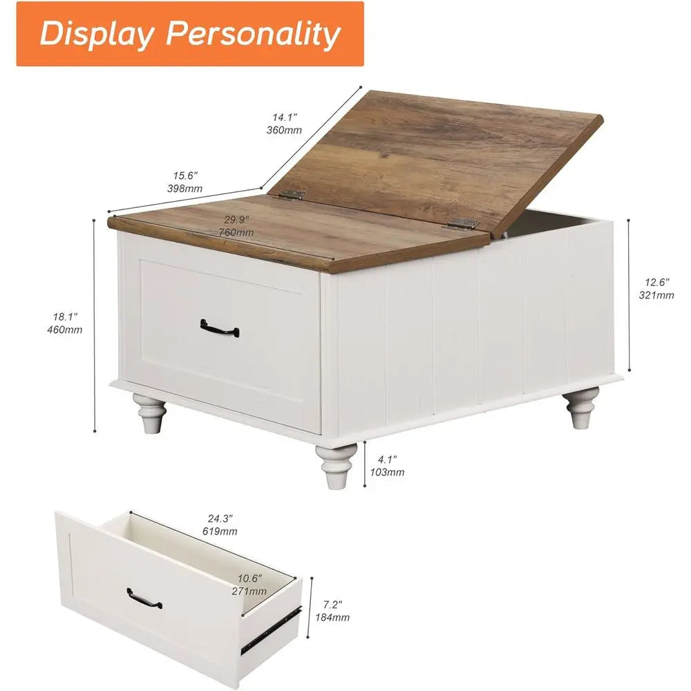 Coffee Table With Storage Cabinet Square Wooden Center Table For Living Room