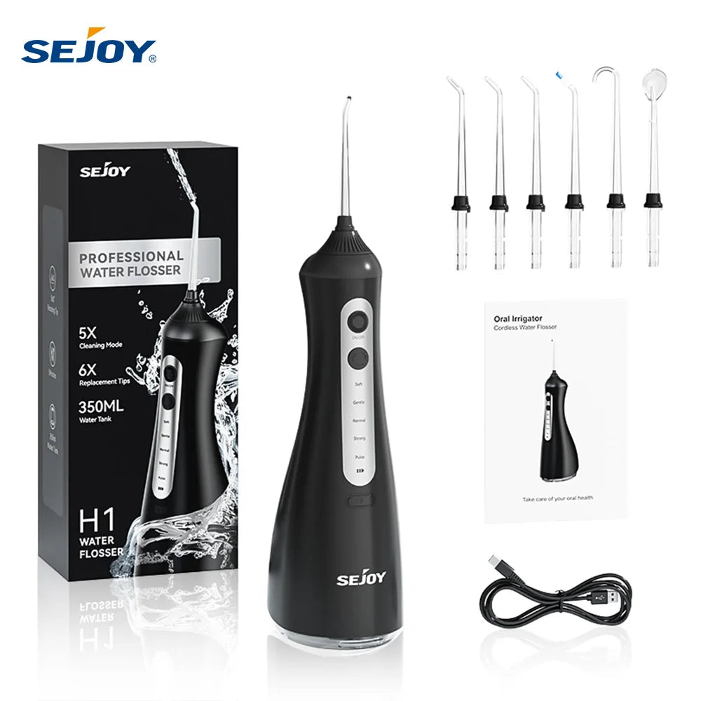 Sejoy Portable Cordless Oral Irrigator With Six Cleaning Modes Home Care