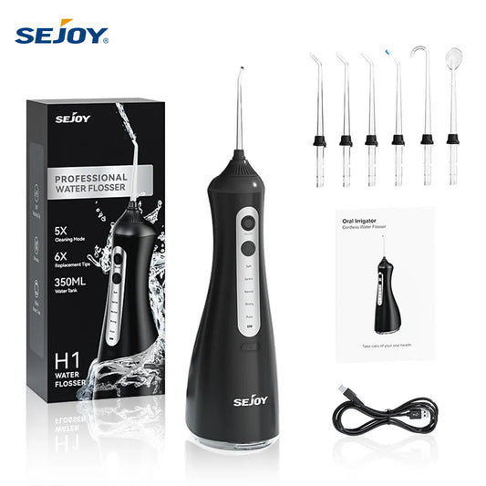 Sejoy Portable Cordless Oral Irrigator With Six Cleaning Modes Home Care