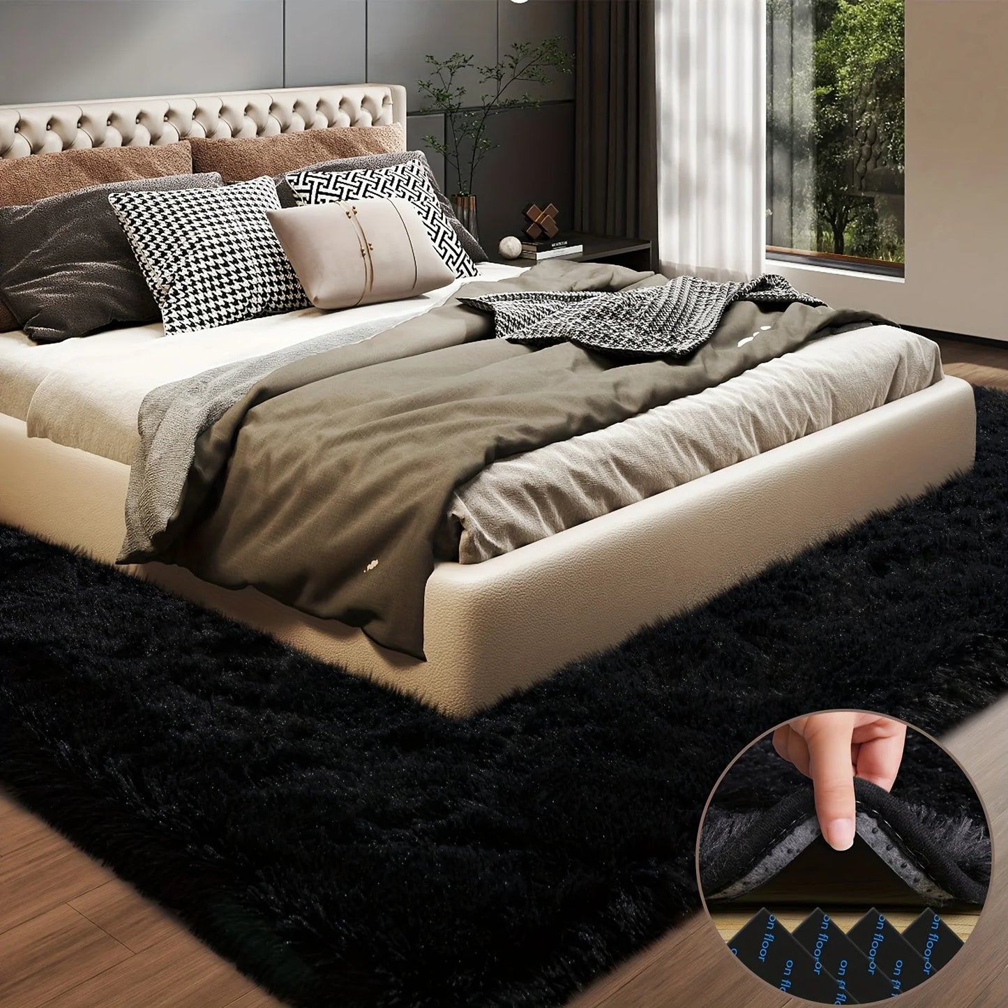 Plush Geometric Area Rug For Living Room And Bedroom