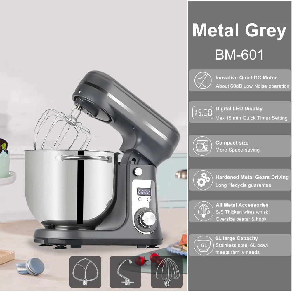Biolomix Kitchen Stand Mixer With Dough Hook And Wire Whisk