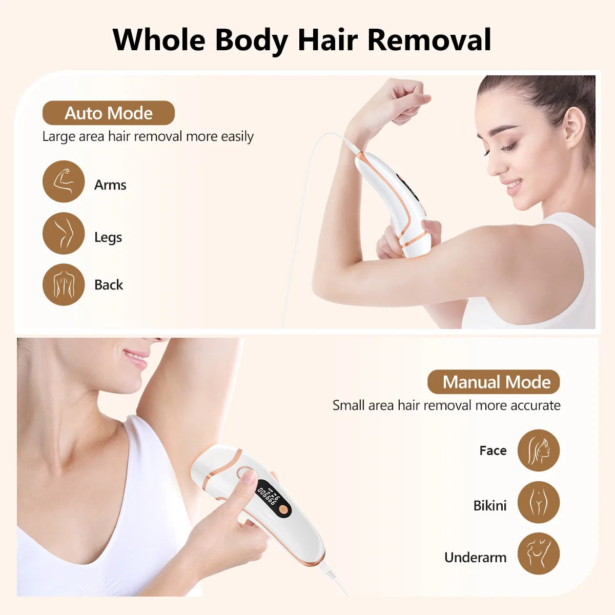 Totmizby IPL Laser Hair Removal Epilator With Trimmer Attachment