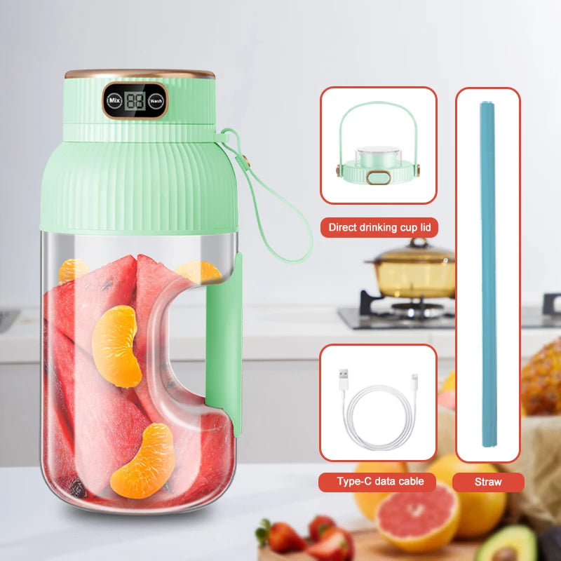 Portable USB Juicer Blender 1000ml Fruit Juicer Cup Smoothie Machine
