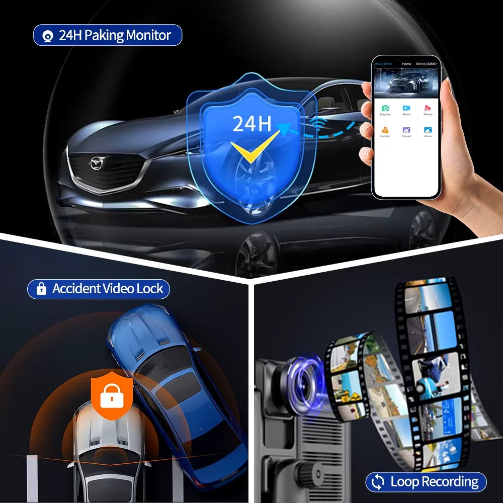 Imagebon 4K ADAS Dashcam With CarPlay Android Auto GPS AI