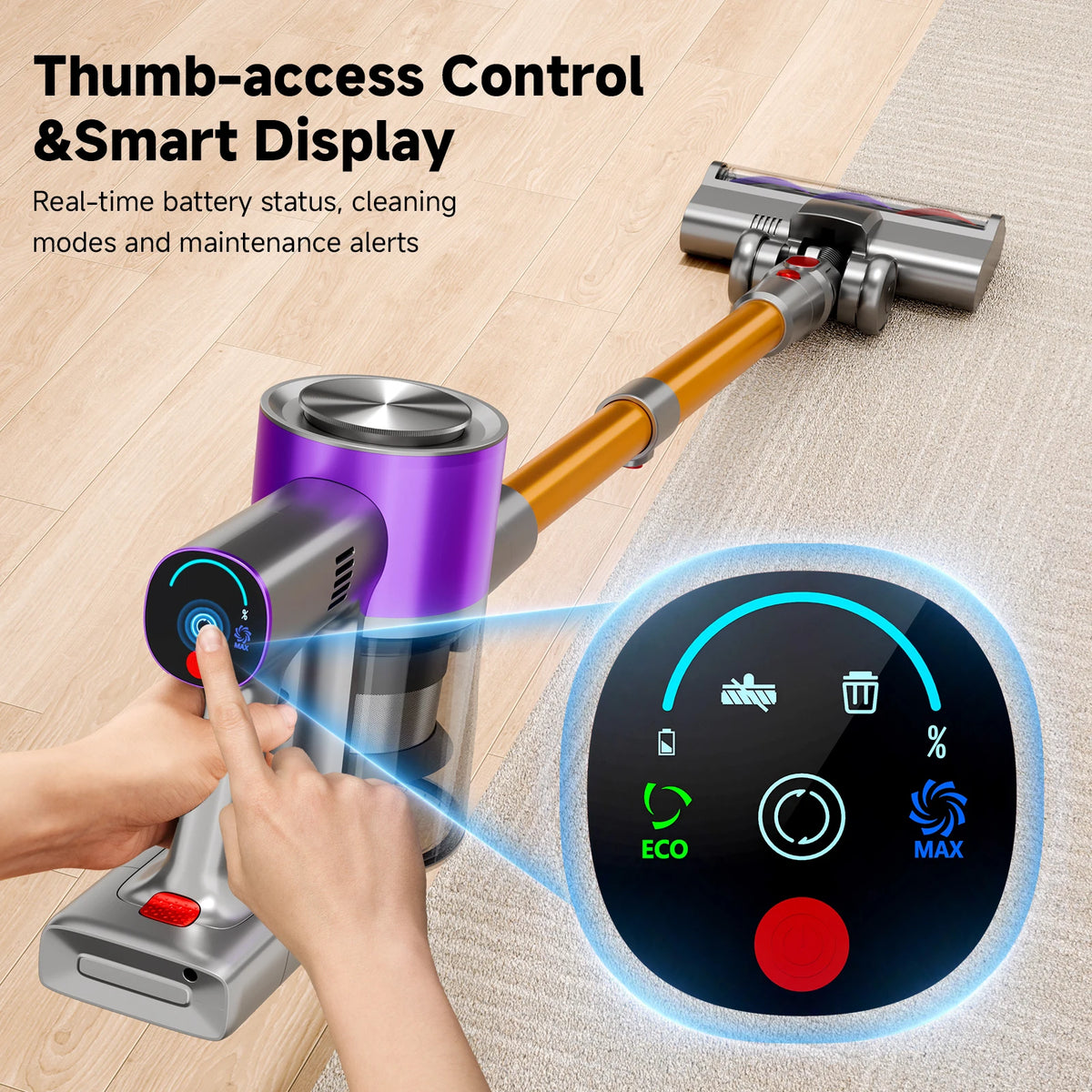 Honki Cordless Stick Vacuum LED Display Auto Stand Pet Hair