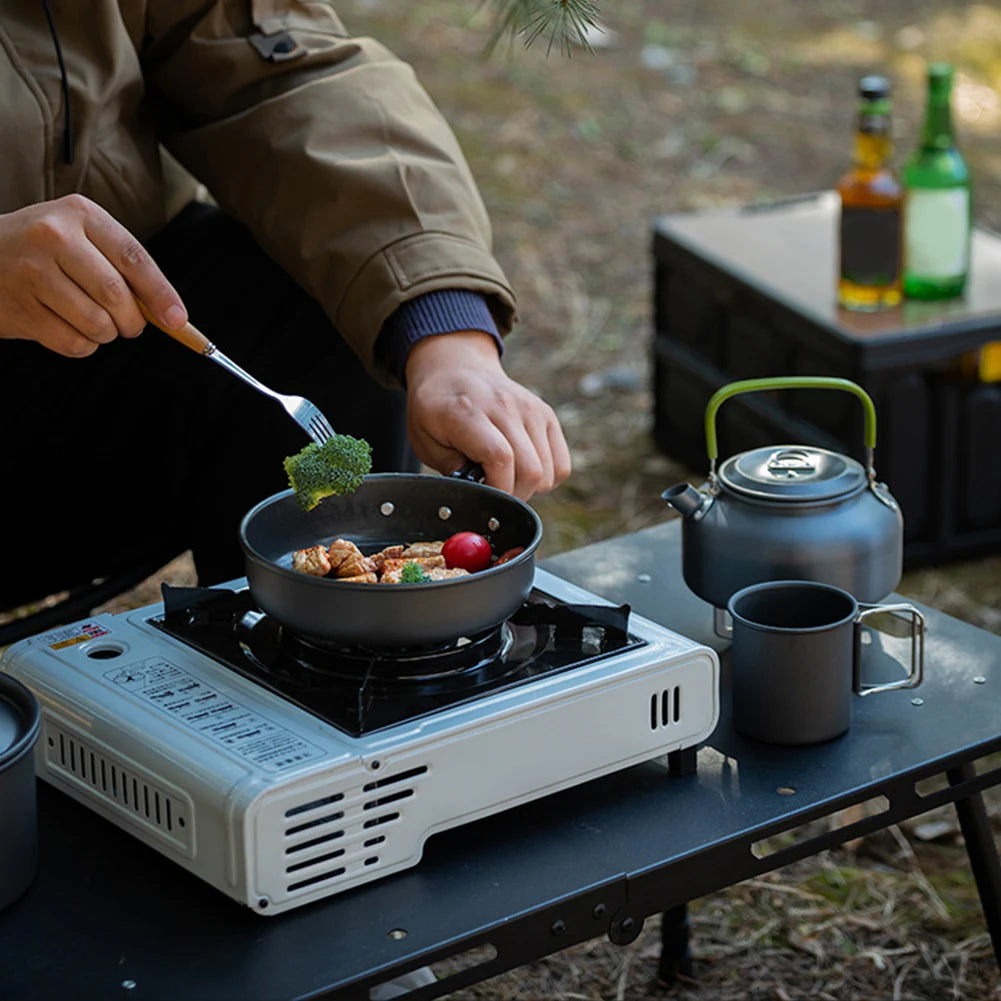 APWIKOGER 3-Piece Camping Cookware Set Portable Pot Pan Kettle