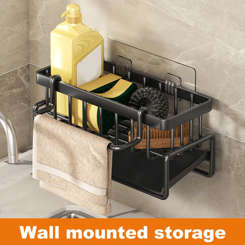 Over The Sink Rustproof Kitchen Sink Organizer With Self Draining Tray