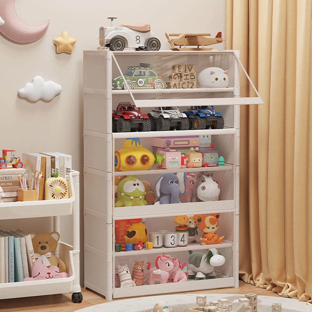 Seven Layer Shoe Storage Cabinet Free Standing Rack Flip Door