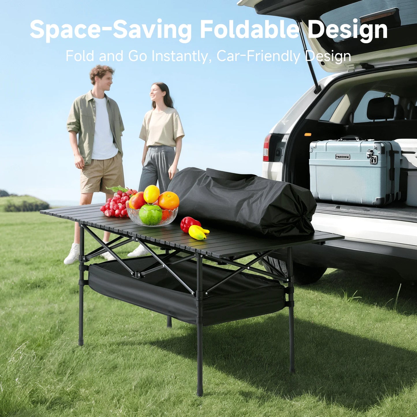 Senmeo Camping Table Fold Up Lightweight Aluminum With Carry Bag