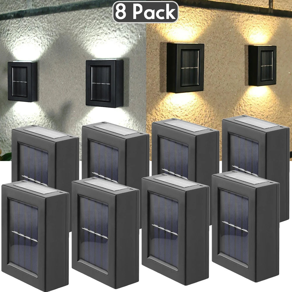 AlliLit Solar Wall Lights Outdoor LED Garden Lamps Waterproof Pack