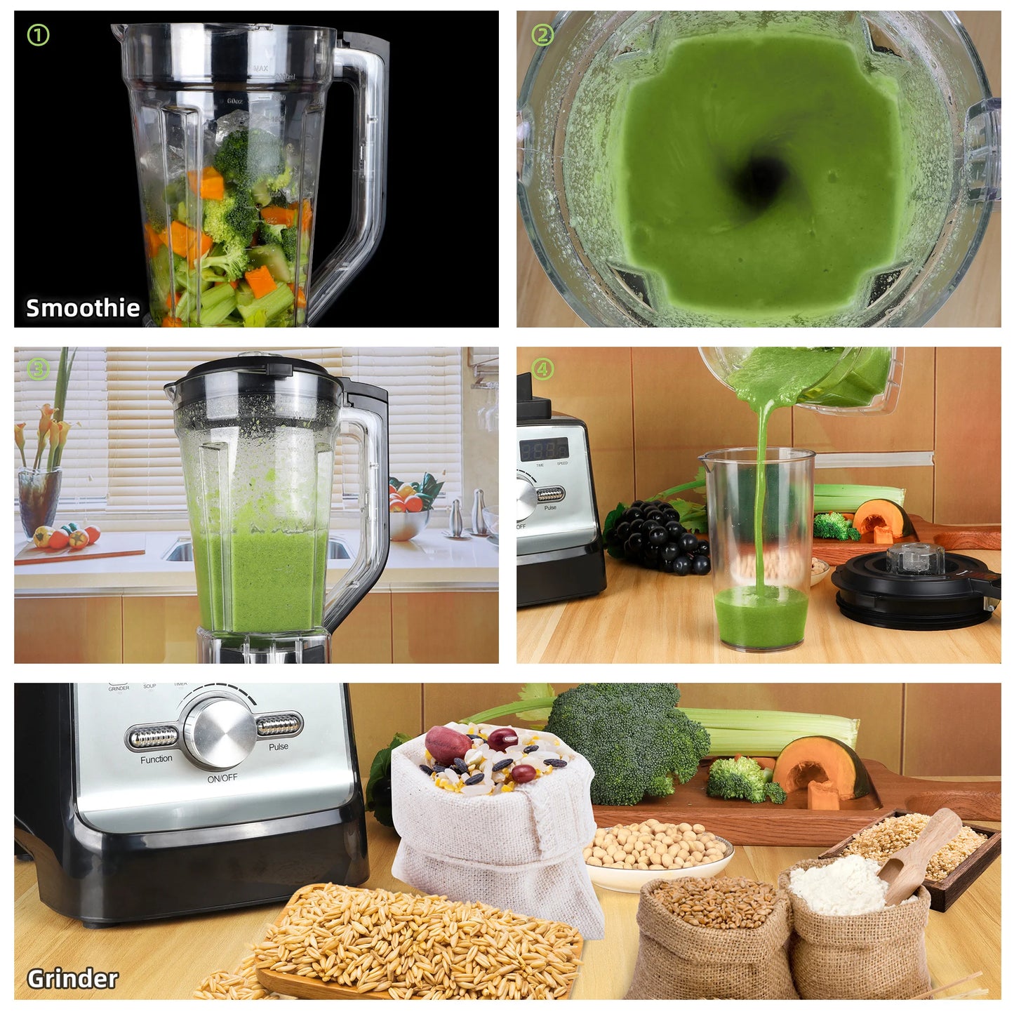 Biolomix Professional Blender With Smart Timer 2200W Power Mixer