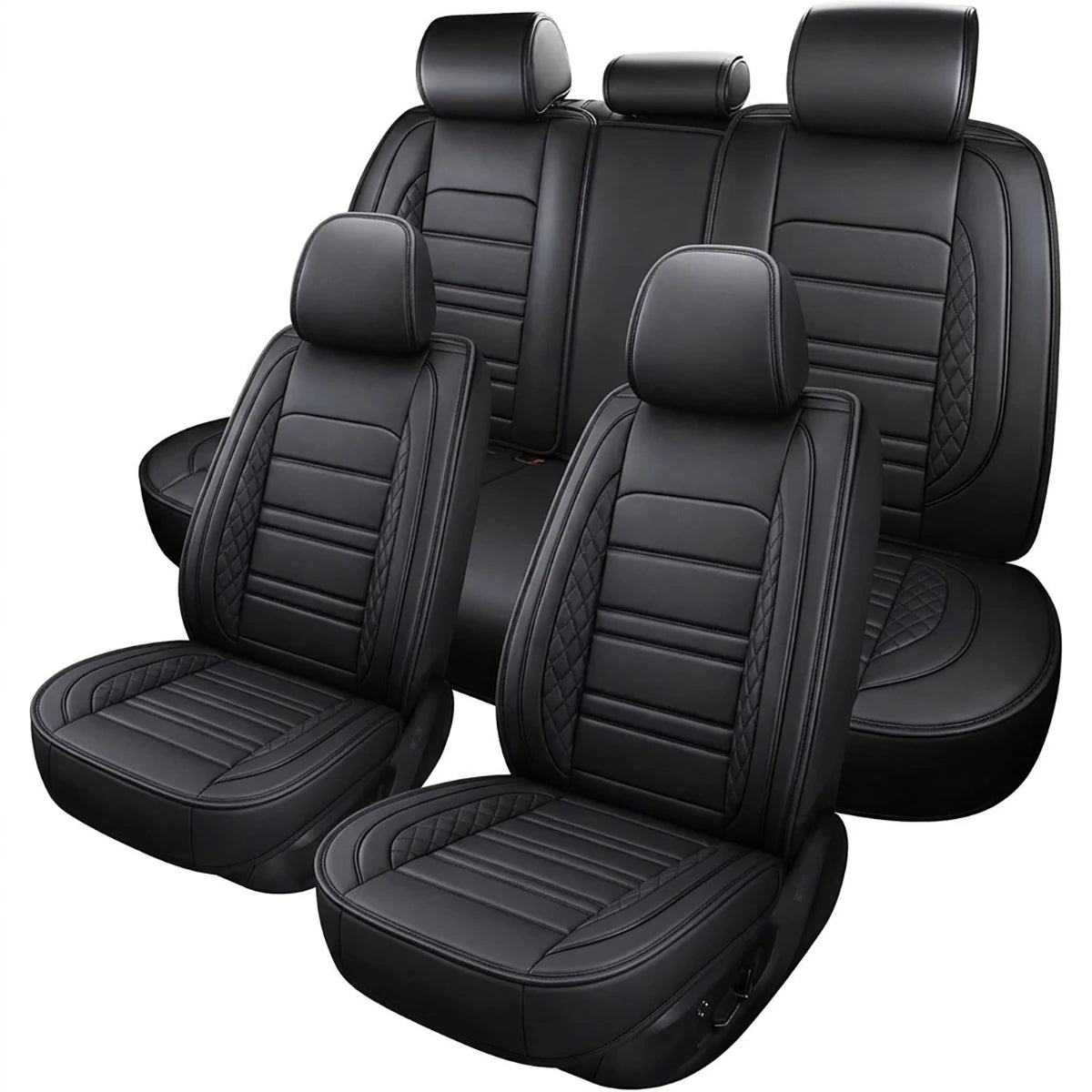 Universal Fit PU Leather Car Seat Covers For Front And Rear Bench