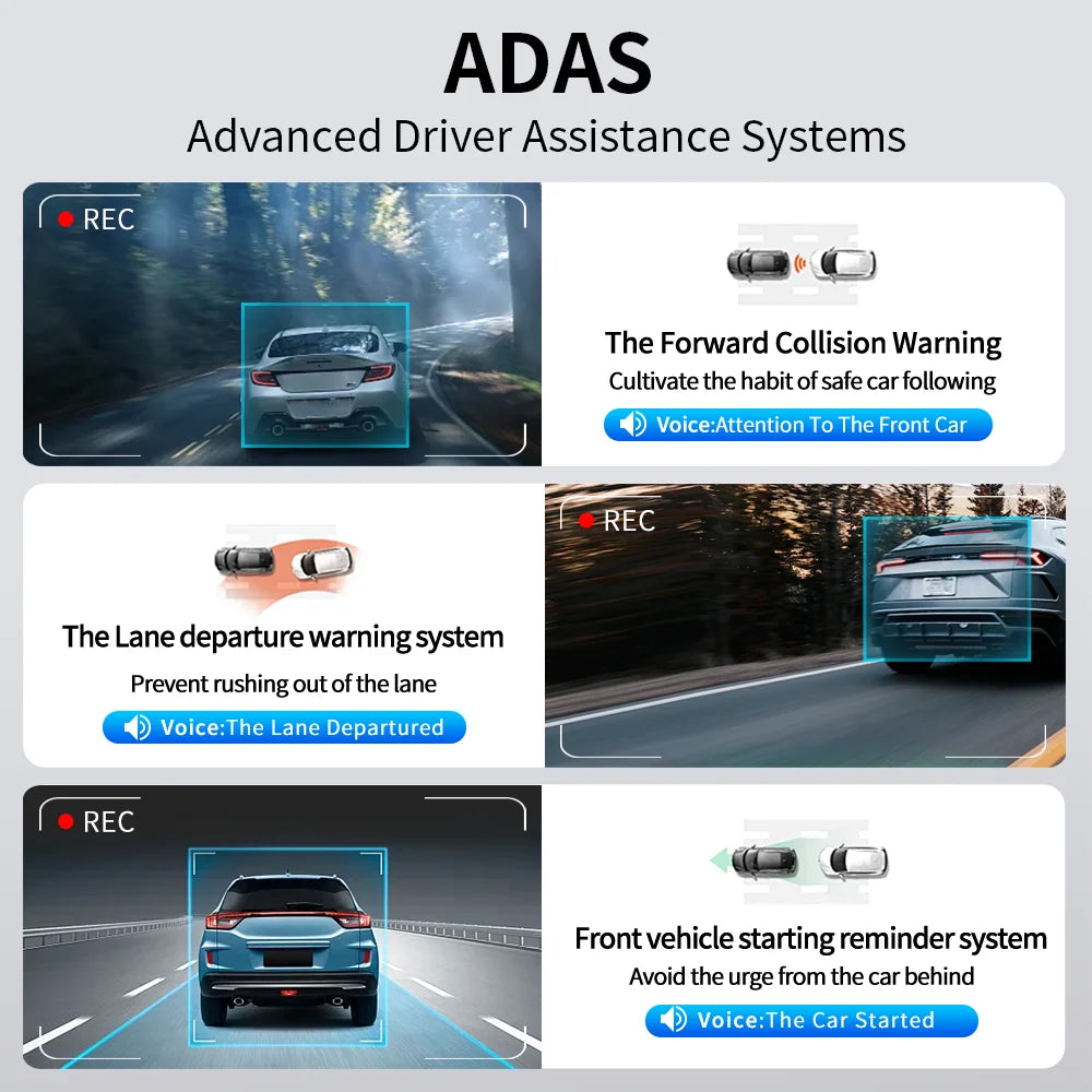 Imagebon 4K ADAS Dashcam With CarPlay Android Auto GPS AI
