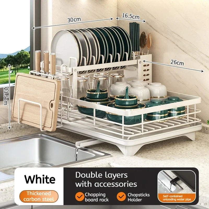 ATMDOG Stainless Steel Dish Drying Rack Over Sink Drainboard