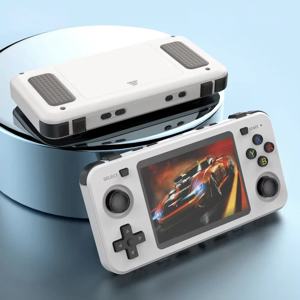 BOYHOM R36H Retro Handheld Game Console Horizontal Console with 2 Joysticks 3000mAh Battery 3.5 Inch IPS 64G 15000+ Game