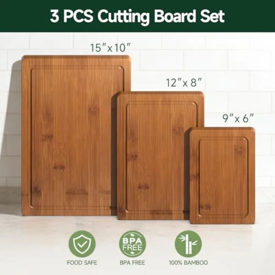 Wood Cutting Board With Deep Juice Grooves And PreOiled Finish