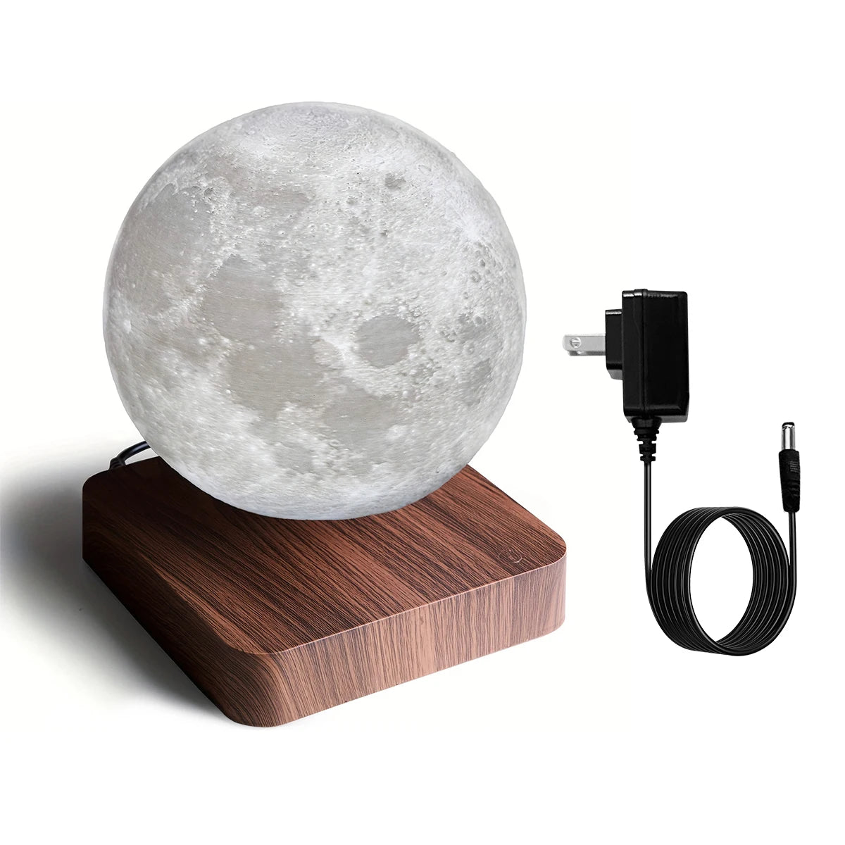 Mexllex Magnetic Floating Moon Lamp With Wooden Base LED Temperatures