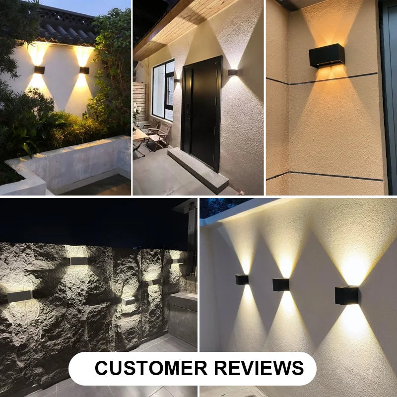 Pumous Aluminum LED Outdoor Wall Light IP65 Waterproof 12W