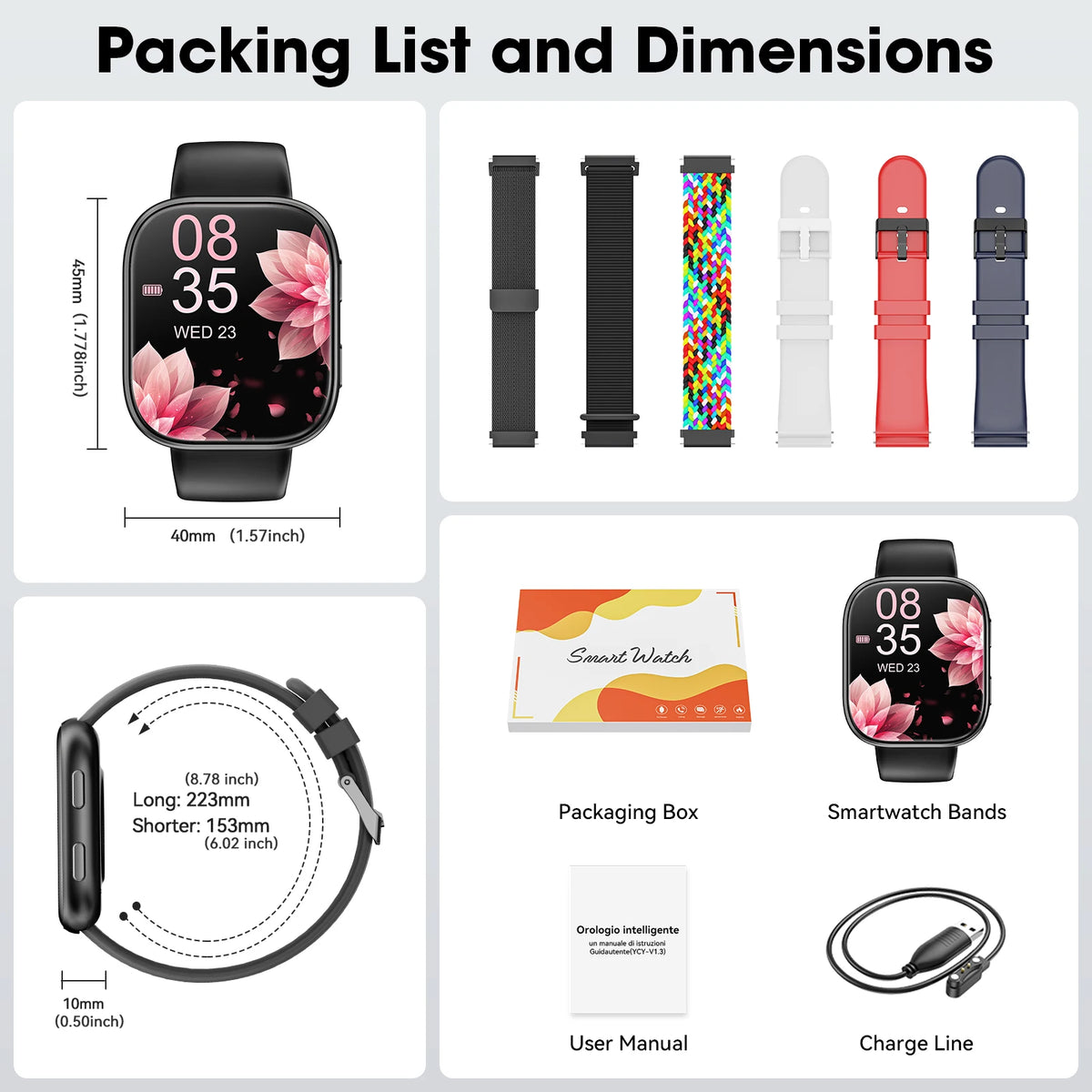 Bluetooth Calling Smartwatch Fitness Tracker Heart Rate SpO2 Sleep Monitor