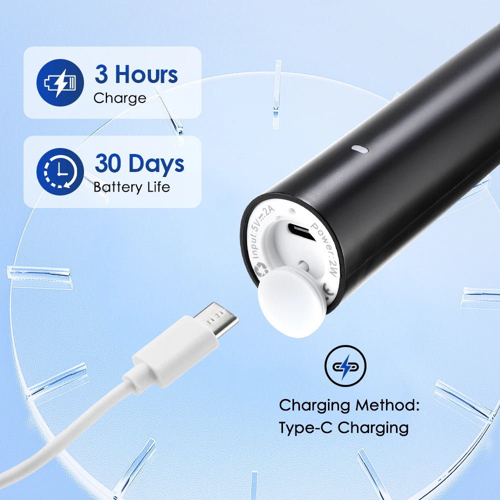 Electric Rechargeable Rotating Toothbrush With Five Modes And Timer