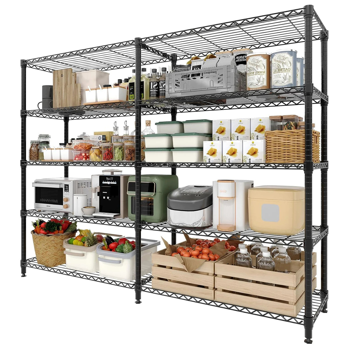 Twister Heavy Duty Adjustable Metal Storage Shelves For Kitchen Garage