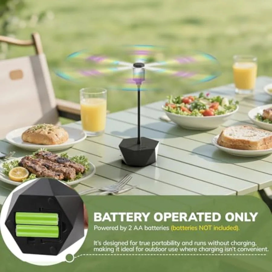 Portable Battery Powered Fly Fans Six Pack With Goose Neck