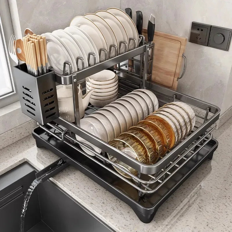 ATMDOG Stainless Steel Dish Drying Rack Over Sink Drainboard