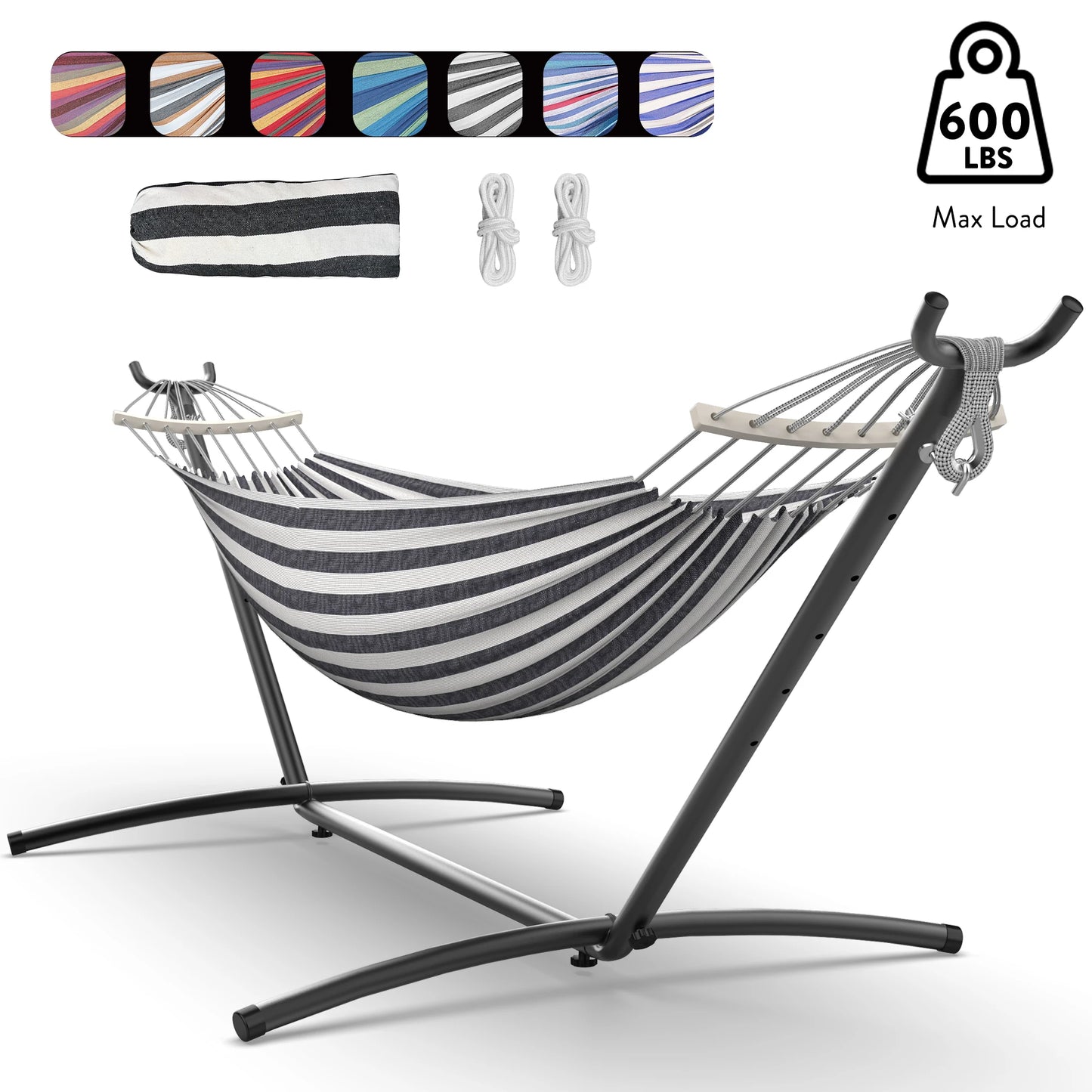 Gyroor Adjustable Stand Hammock 600 Lb Capacity For Outdoor Relaxation