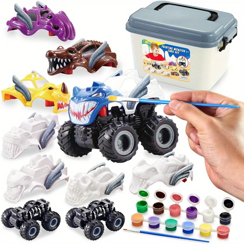 Joyfy Kids Craft Kit Build And Paint Monster Car DIY