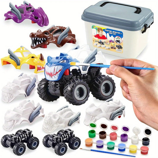 Joyfy Kids Craft Kit Build And Paint Monster Car DIY