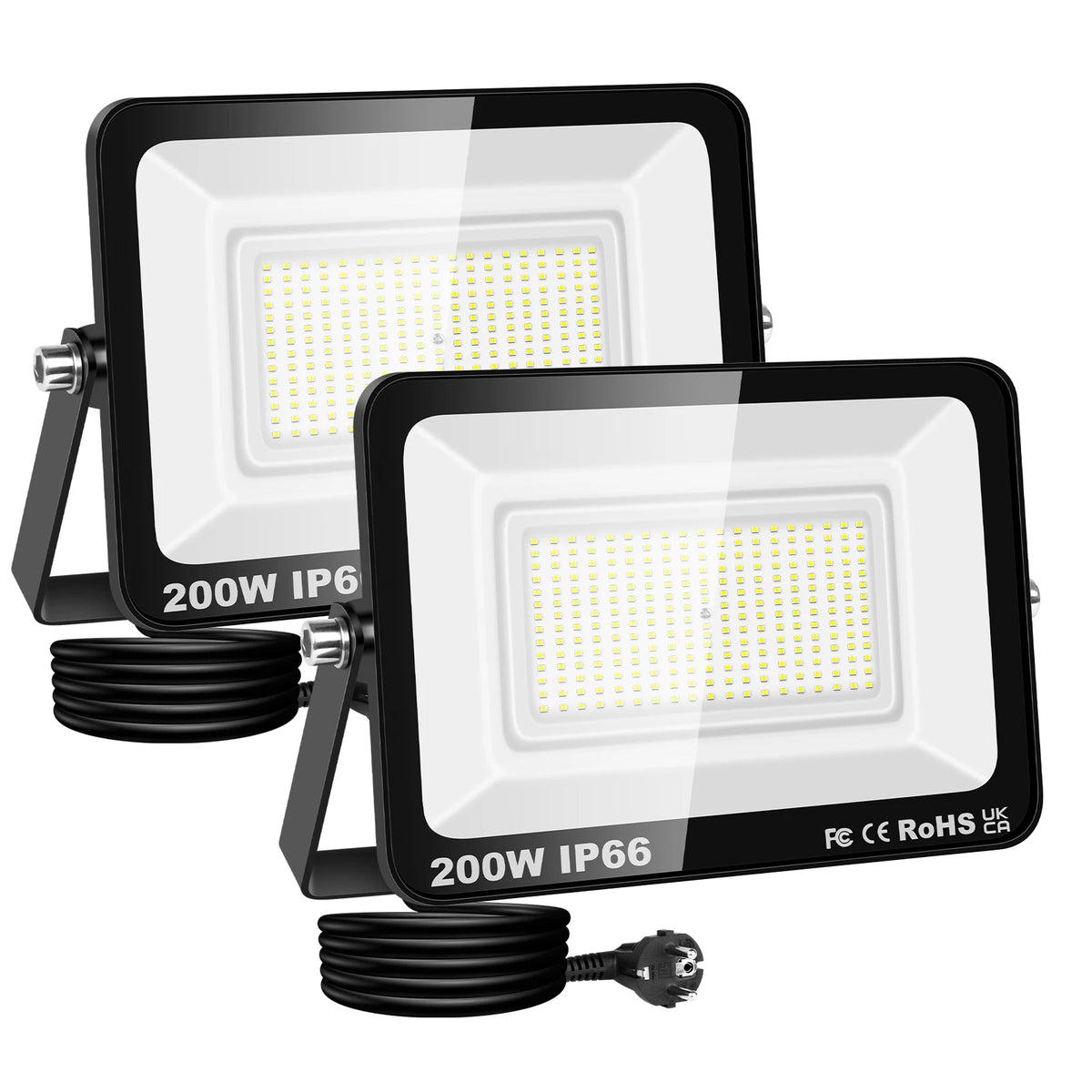 SKYWORLD 50W-200W LED Flood Light AC 110V 240V Floodlight with Plug Street Garden Wall Lamp Outdoor Lighting 6000K