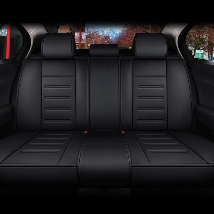 PU Leather Quilted Car Seat Covers For Honda 5 Seat Front And Rear Full Set