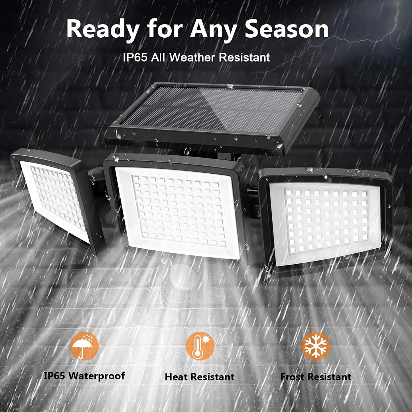 SZRSTH 3 Pack Solar Lights 2800LM Motion Sensor Security Lights