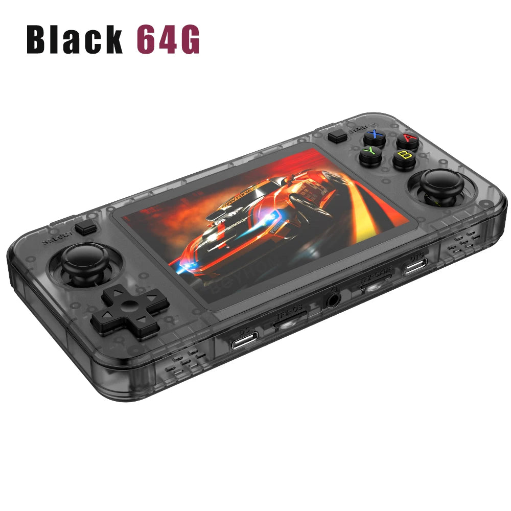 BOYHOM R36H Retro Handheld Game Console Horizontal Console with 2 Joysticks 3000mAh Battery 3.5 Inch IPS 64G 15000+ Game