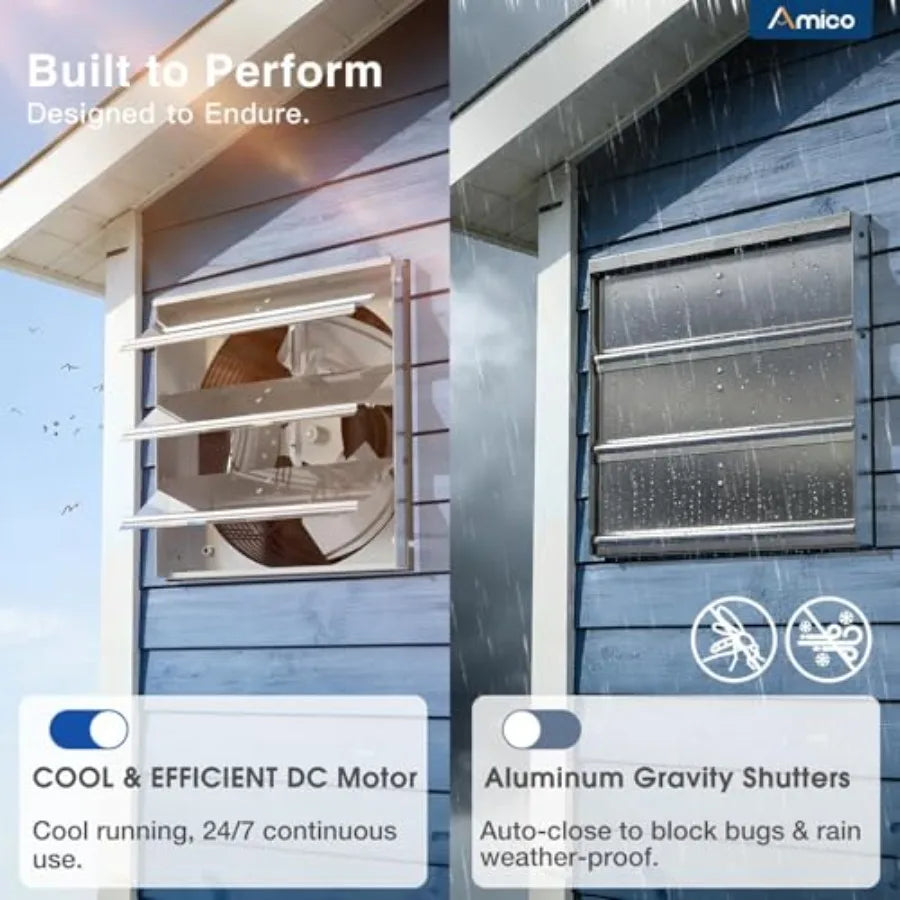 12-Inch Shutter Exhaust Fan For Garage And Greenhouse Ventilation