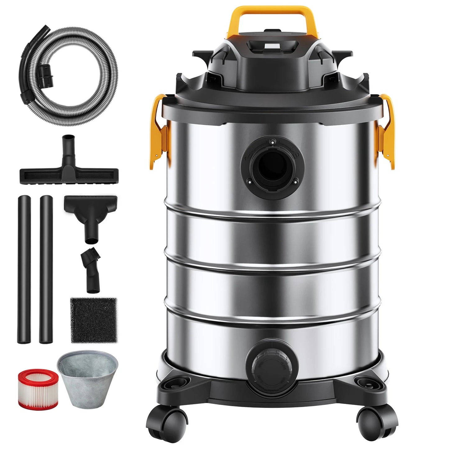 Succebuy Wet Dry Shop Vacuum Stainless Steel Powerful Suction