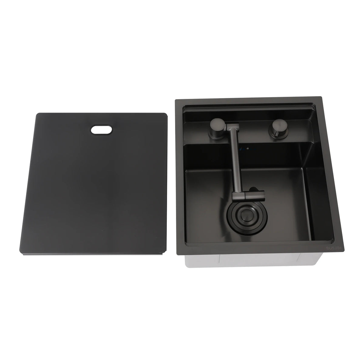 Bymaocar Stainless Steel Single Bowl Kitchen Sink With Rotating Faucet