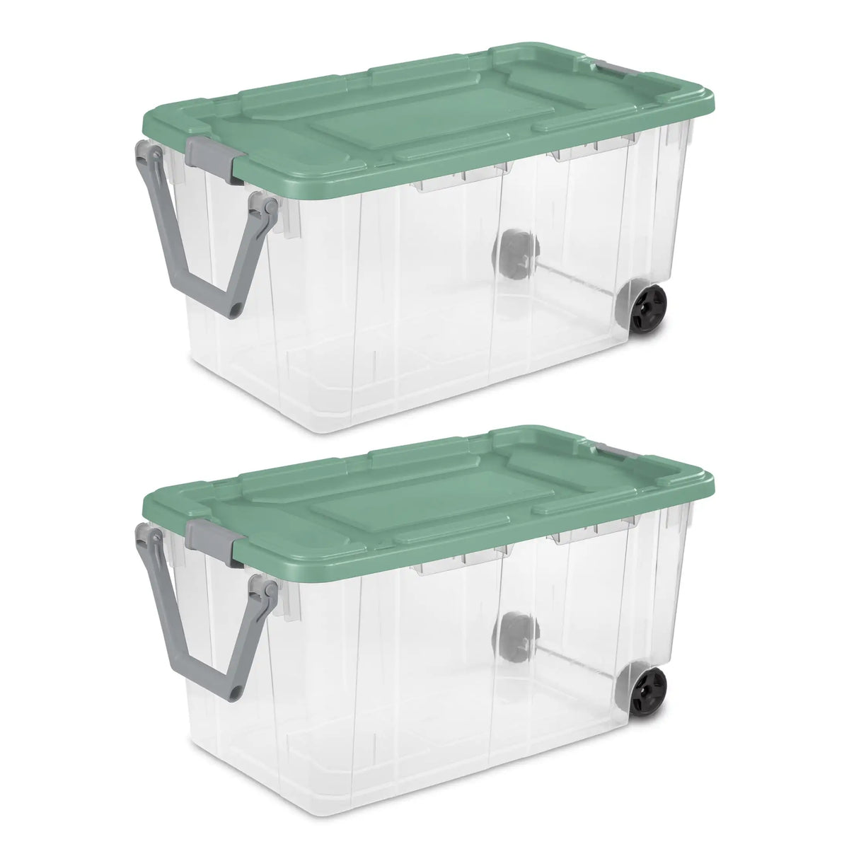 Sterilite Industrial Wheeled Plastic Storage Bin With Handle for Garages