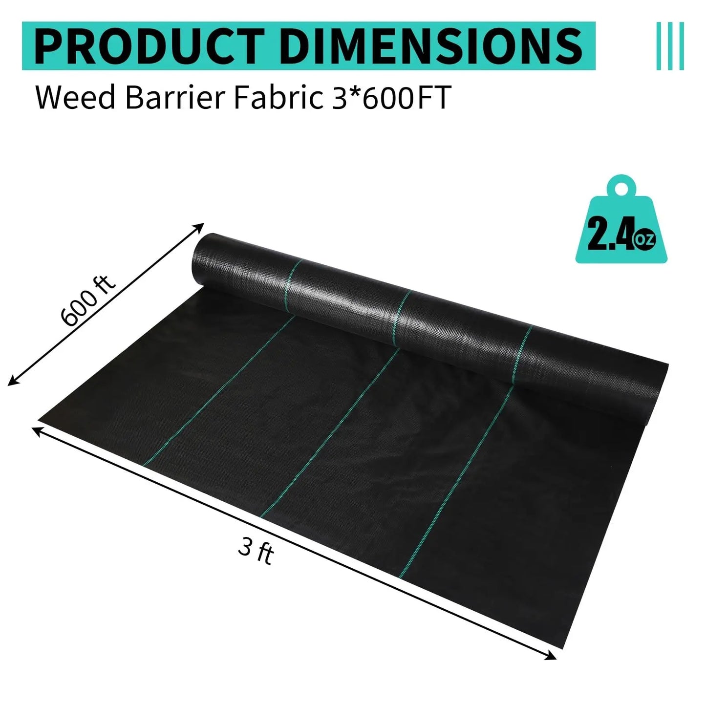 HiMISS Heavy Duty Weed Barrier Landscape Fabric Garden And Driveway