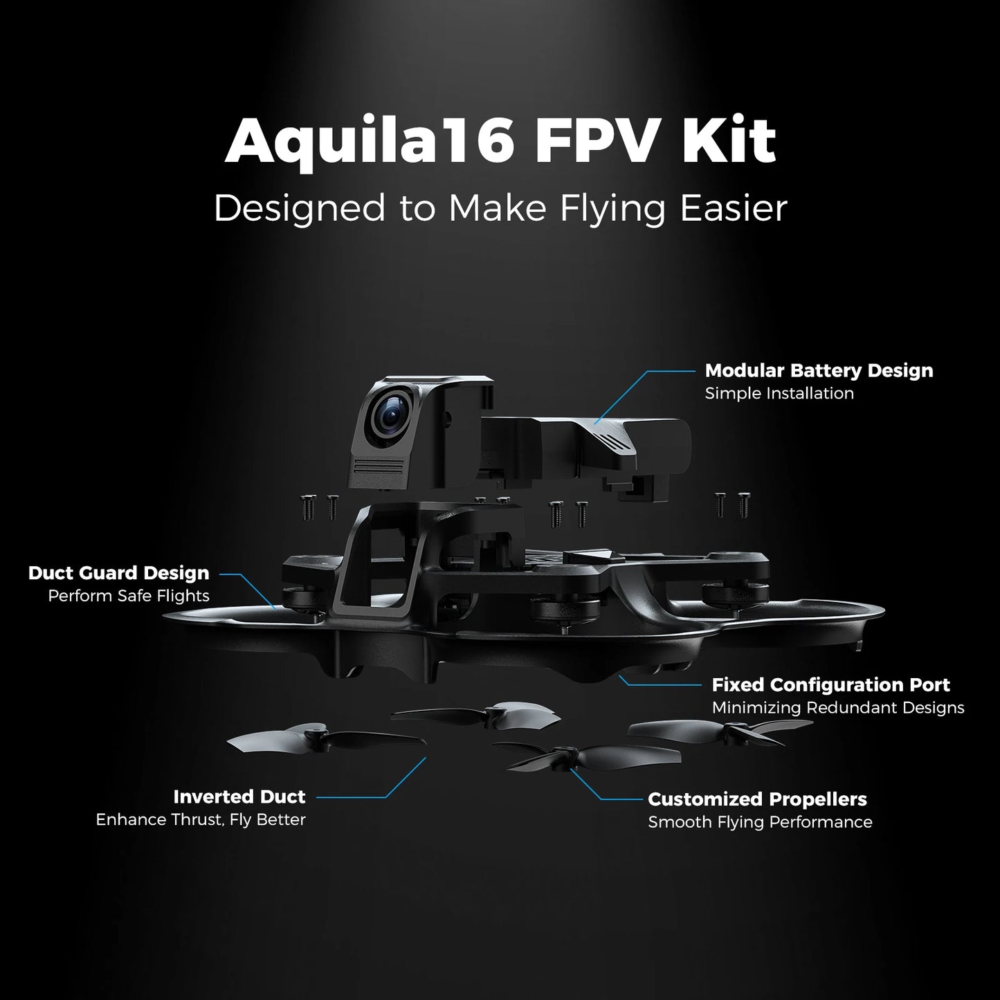 BETAFPV Aquila16 FPV Kit Brushless Racing Camera Drone Quadrocopter
