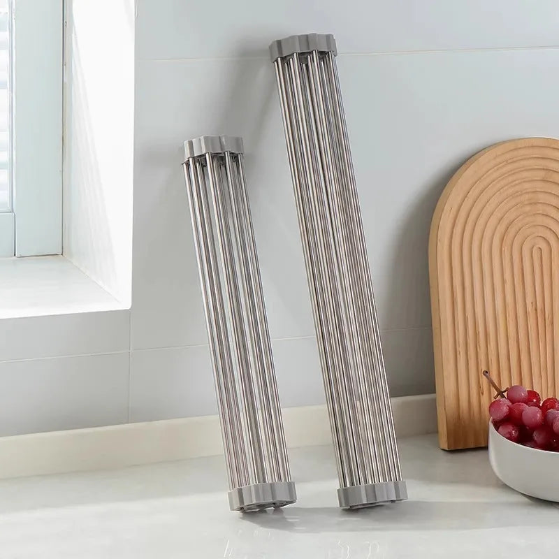 Foldable Dish Drainer Roll Up Rack Kitchen Sink Organizer