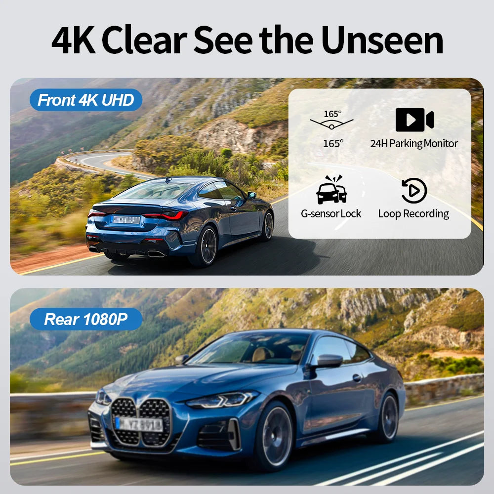 Imagebon 4K ADAS Dashcam With CarPlay Android Auto GPS AI