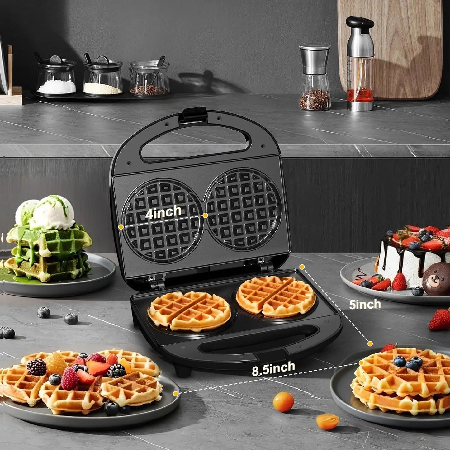 3-in-1 Sandwich Maker With Removable Plates Panini And Waffle Maker