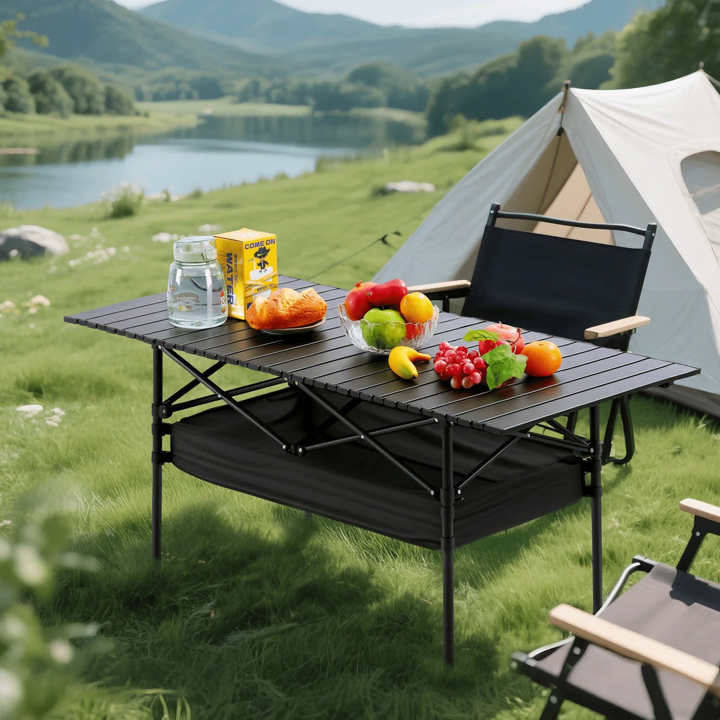 Senmeo Camping Table Fold Up Lightweight Aluminum With Carry Bag