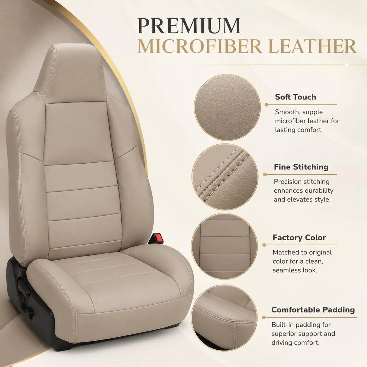 Front Microfiber Leather Car Seat Covers For Ford F250