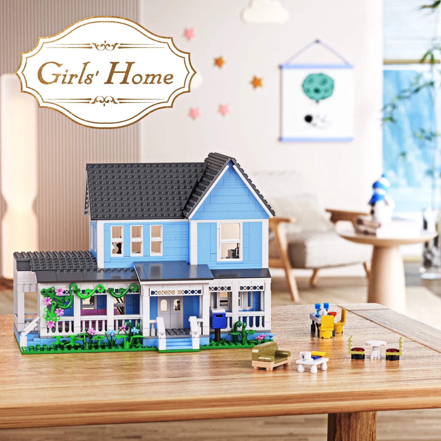 Lorelai House Building Blocks Set Desktop Ornament Palace Architecture Decor